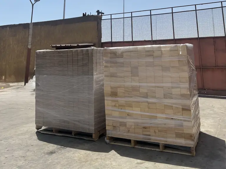 High-density compressed wood blocks — EL-Saady Suez Egypt